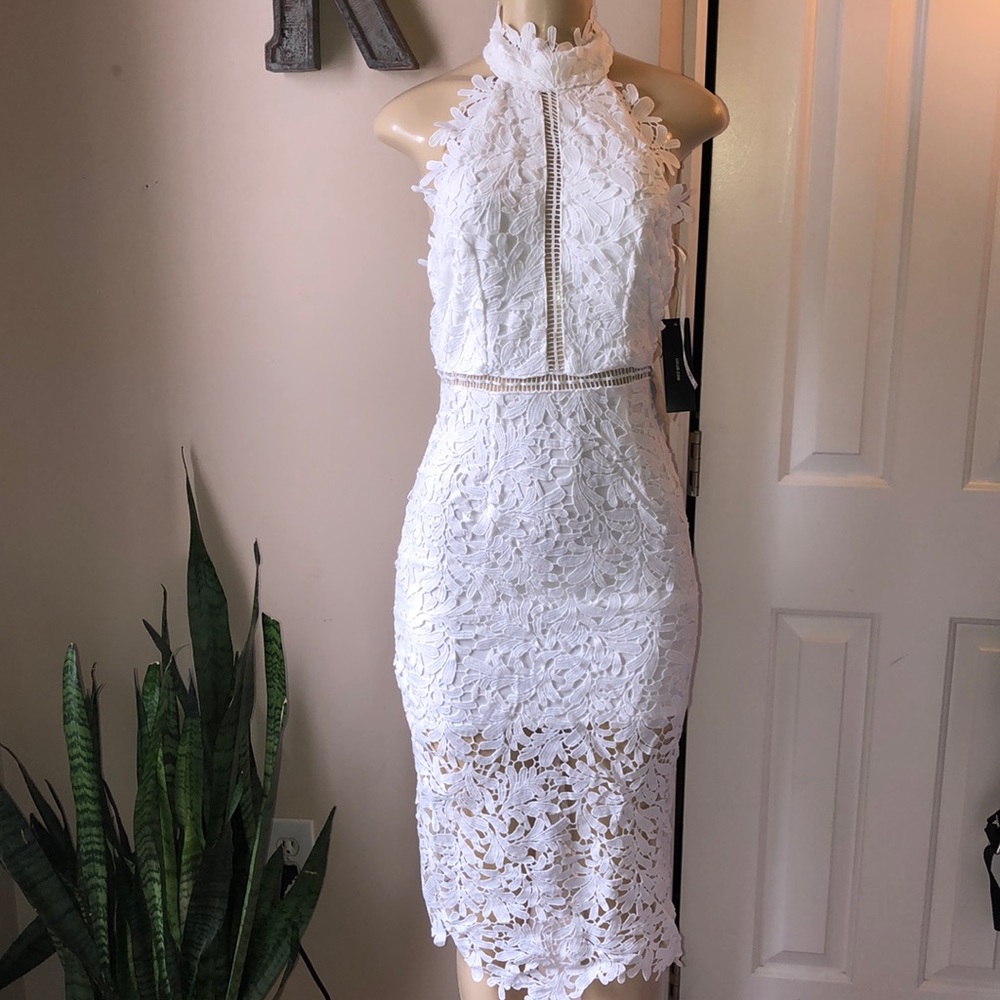 LuLus White Lace Dress